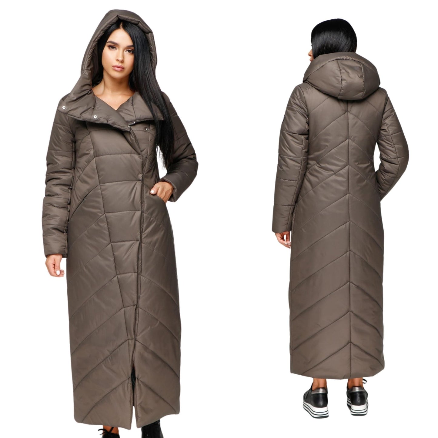Long Puffer Coat Winter Warm Women's Clothing Пуховик ПВ - 1133 Лаке Тон 8 - FAVORITTI