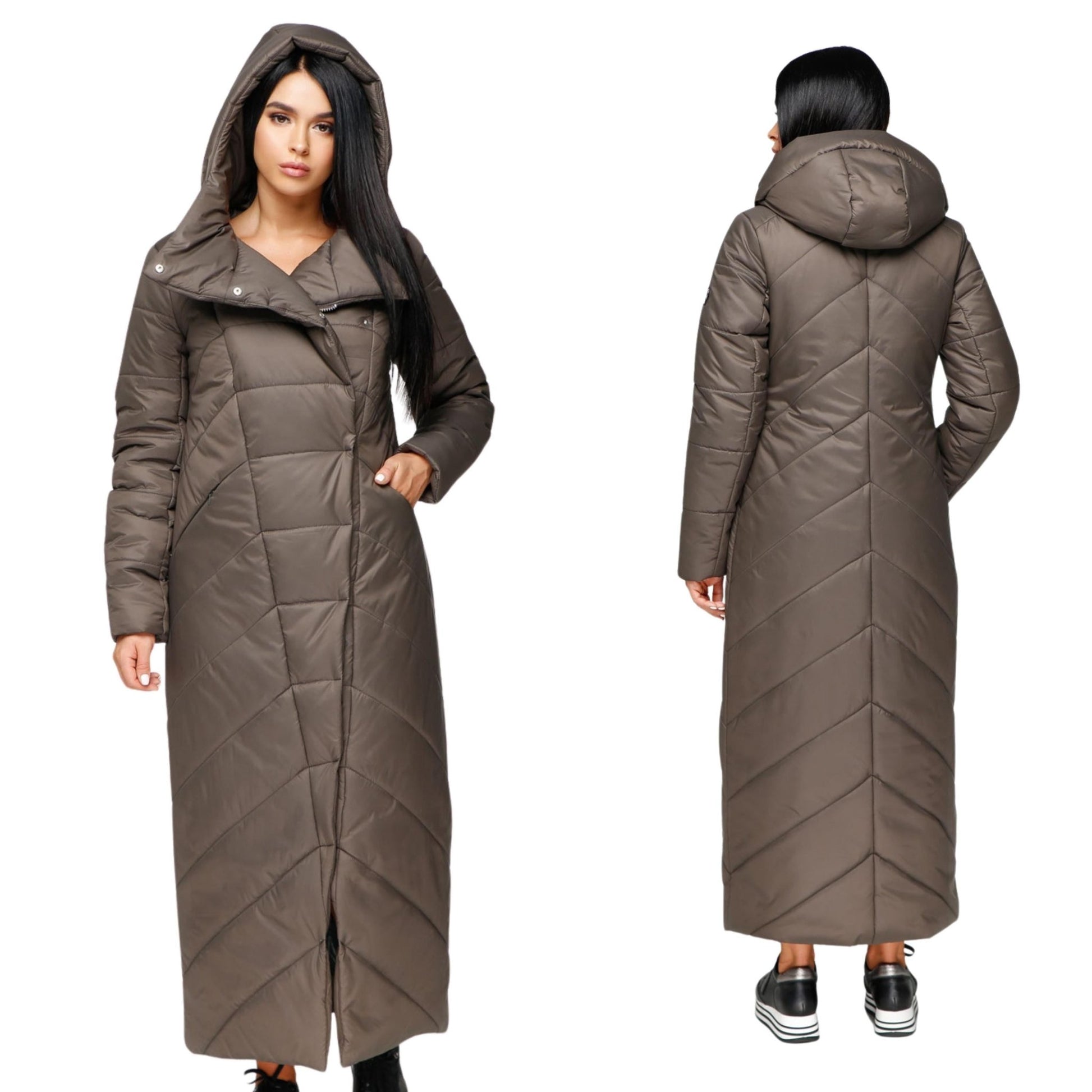 Long Puffer Coat Winter Warm Women's Clothing Пуховик ПВ - 1133 Лаке Тон 8 - FAVORITTI