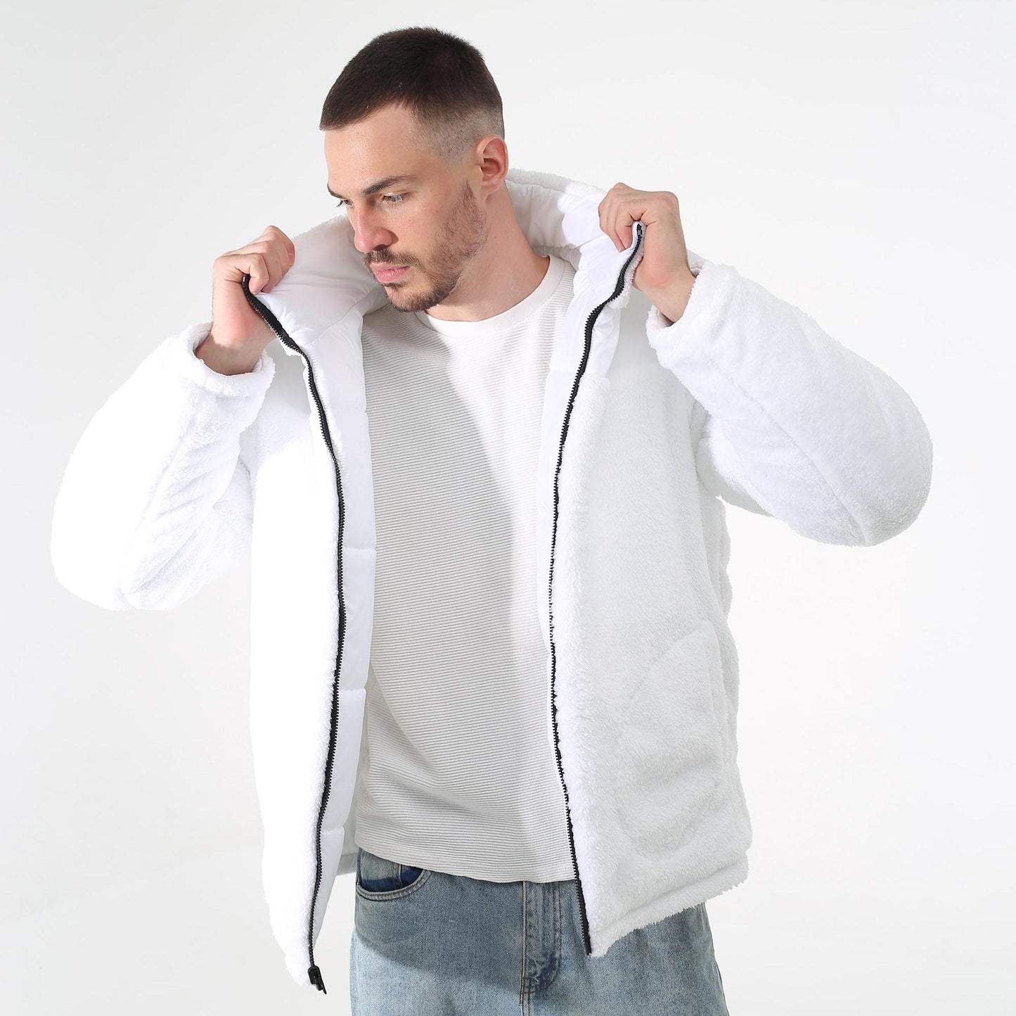 Men's Reversible Winter Down Jacket Quilted Waterproof Side and Faux Fur КМ - 1317 Лаке Тон 10 - FAVORITTI