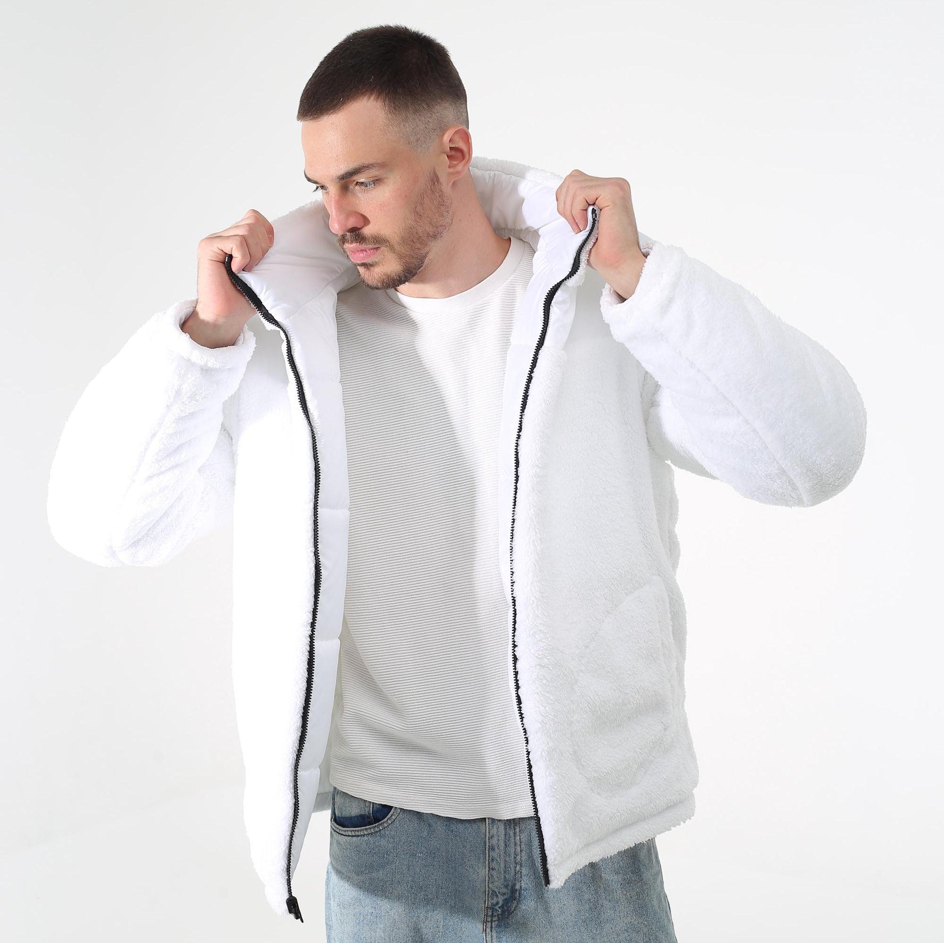 Men's Reversible Winter Down Jacket Quilted Waterproof Side and Faux Fur КМ - 1317 Лаке Тон 10 - FAVORITTI