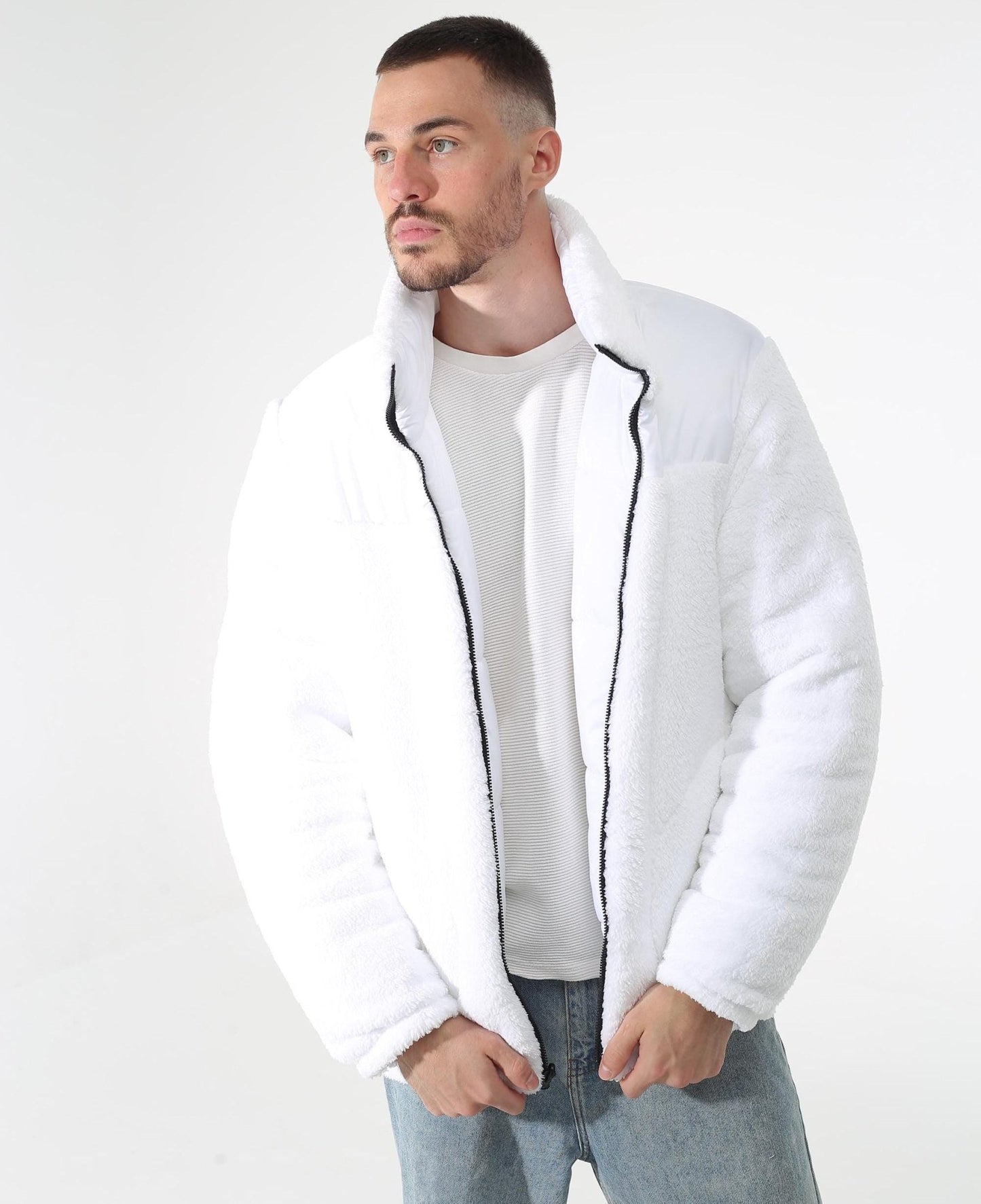Men's Reversible Winter Down Jacket Quilted Waterproof Side and Faux Fur КМ - 1317 Лаке Тон 10 - FAVORITTI
