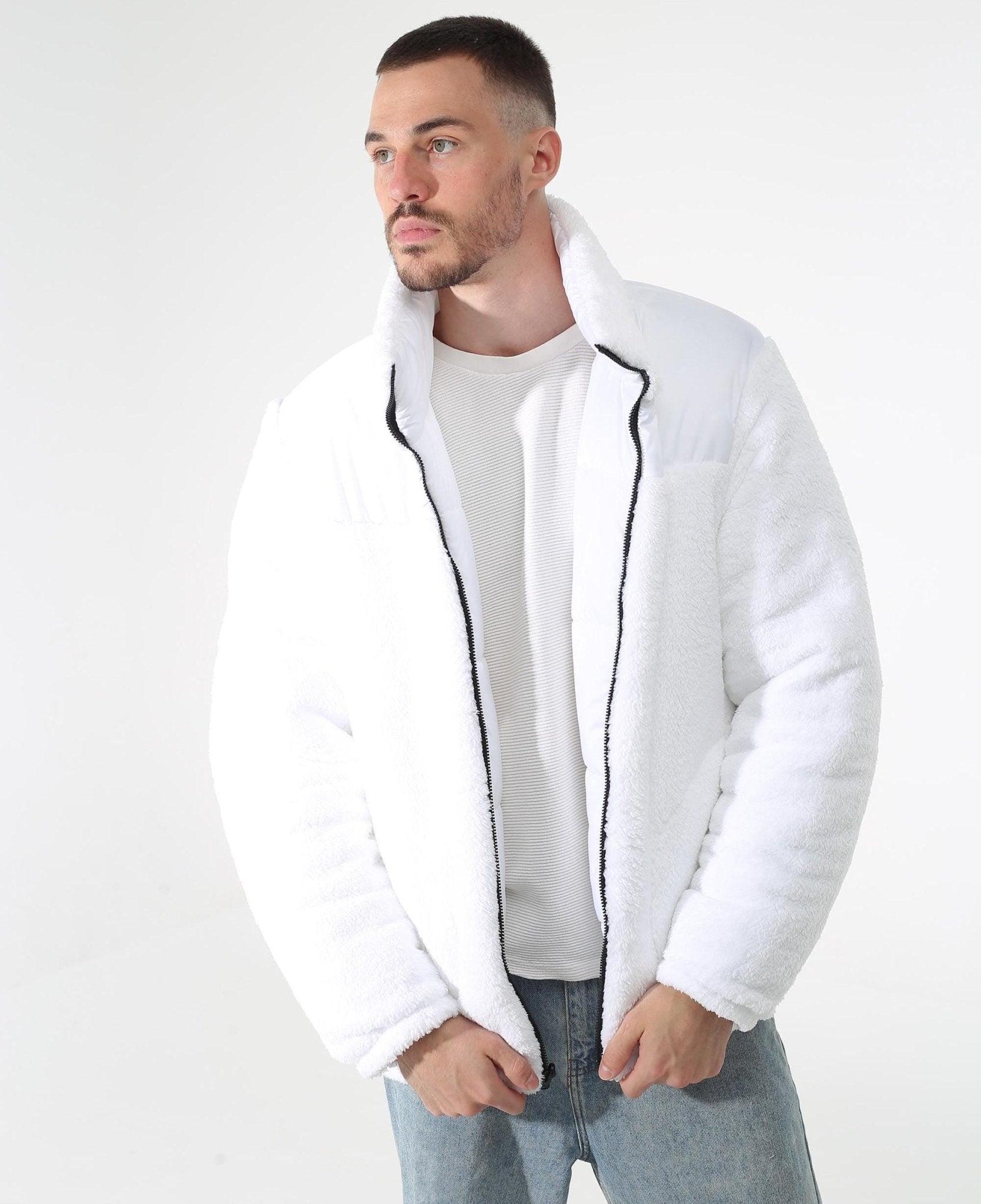 Men's Reversible Winter Down Jacket Quilted Waterproof Side and Faux Fur КМ - 1317 Лаке Тон 10 - FAVORITTI