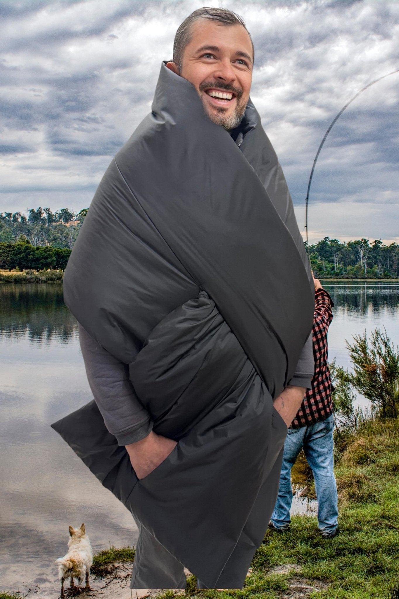 Puffer Blanket Shawl Cape Around Shoulders Wrap Large Scarf 20x100in with 2 pockets Warm Winter Mens Gift - FAVORITTI