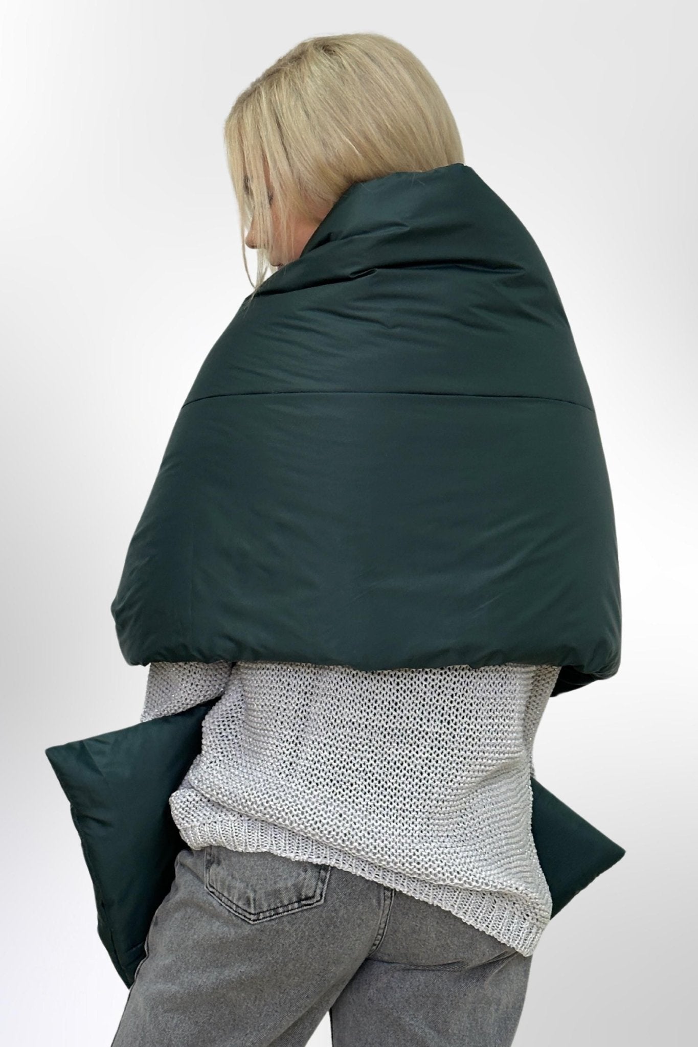 Puffer Cape Large Scarf 20x85in With Pockets Blanket Shawl Stole Around Shoulders Wrap Warm Winter Christmas Gift Womens Clothing - FAVORITTI