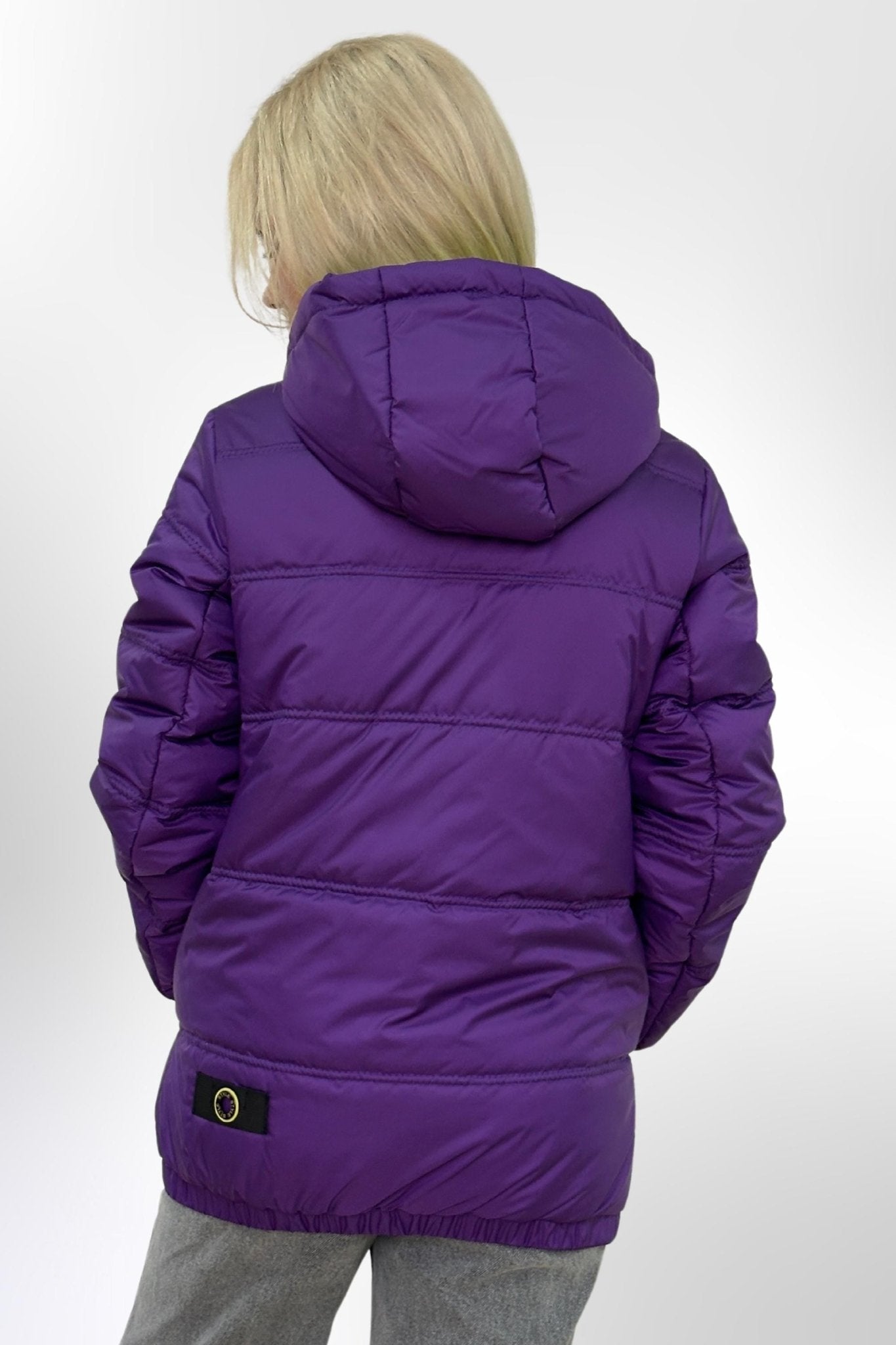 Purple Puffer Jacket Women Puffy Hooded Coat Waterproof and Windproof Куртка В - 1237 Лаке Тон 107 + Тон 120 - FAVORITTI