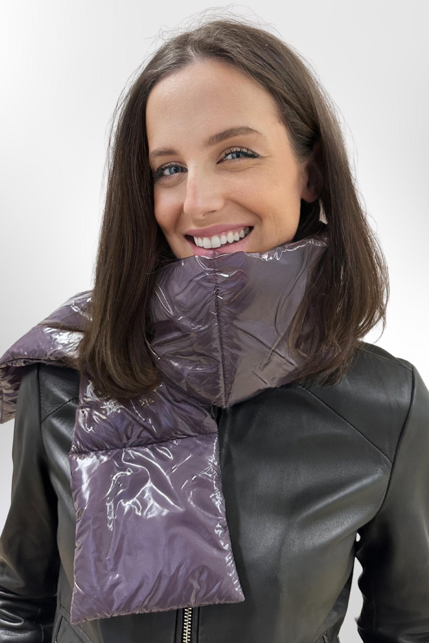 Purple Puffer Scarf Warm Winter Accessory Gift Idea - FAVORITTI