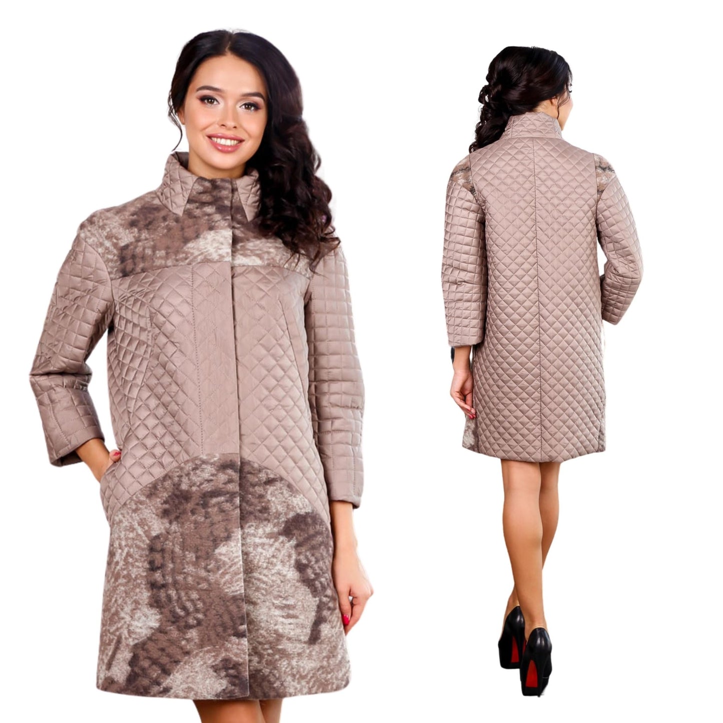 Quilted Jacket Women Quilt Coat Spring Autumn Пальто В - 1060 Seul Jaco Тон 7510 - FAVORITTI