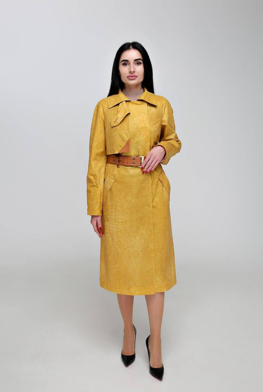 Trench Raincoat for Fall Spring Vintage Style Women's Retro Coat Плащ В - 1295 Kalv Тон 9 - FAVORITTI