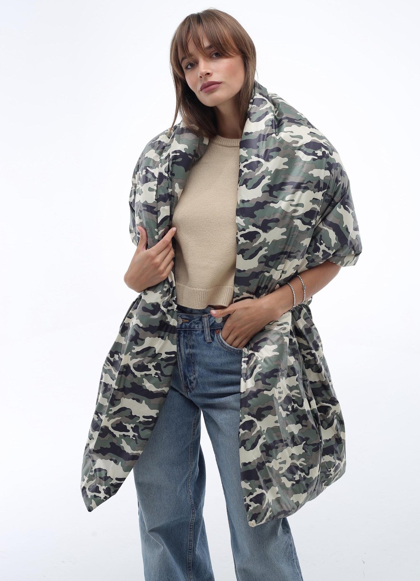Unisex Puffer Large Scarf 20x85in with 2 pockets Outdoor Blanket Shawl Cape Around Shoulders Wrap Warm Winter Gift More Colors - FAVORITTI