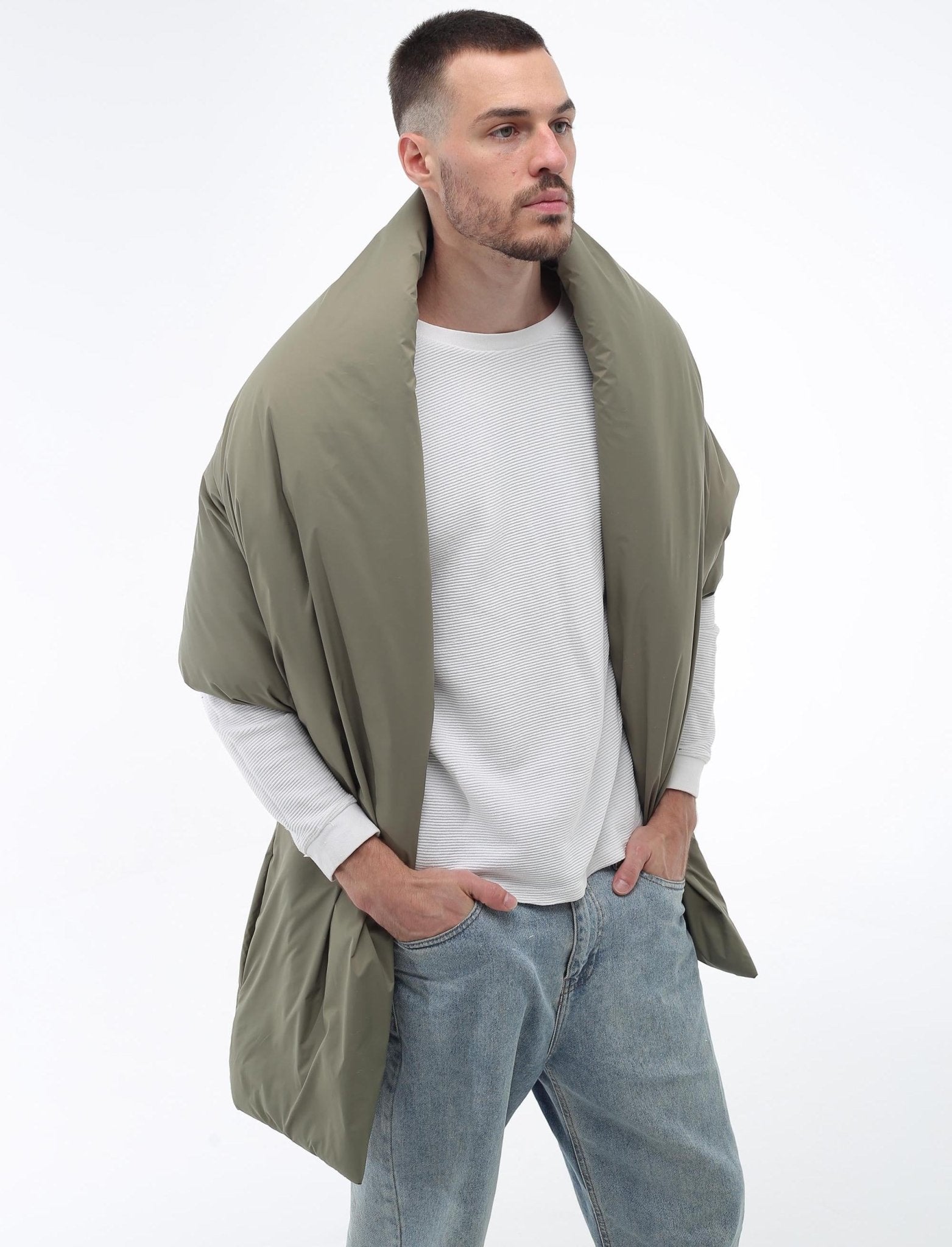 Unisex Puffer Large Scarf 20x85in with 2 pockets Outdoor Blanket Shawl Cape Around Shoulders Wrap Warm Winter Gift More Colors - FAVORITTI