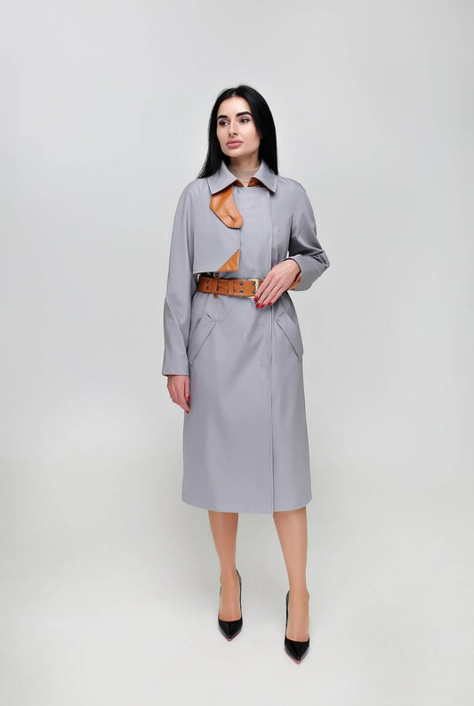 Vintage Style Women's Retro Trench Raincoat for Fall Spring Плащ В - 1295 МФ 102032 Тон 47 - FAVORITTI