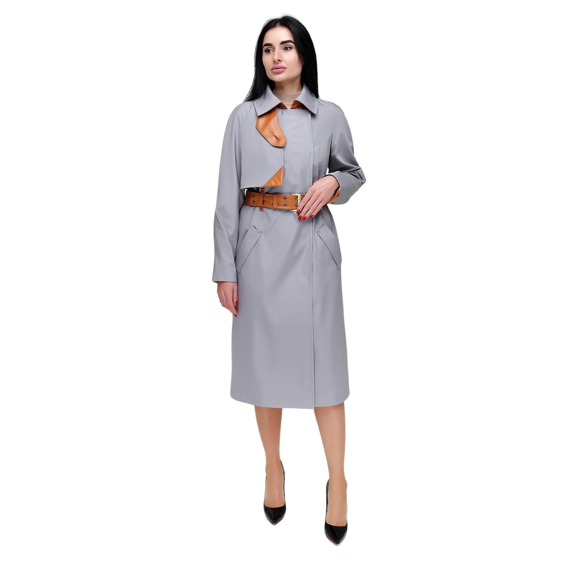 Vintage Style Women's Retro Trench Raincoat for Fall Spring Плащ В - 1295 МФ 102032 Тон 47 - FAVORITTI