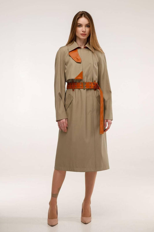 Vintage Style Women's Retro Trench Raincoat for Fall Spring Плащ В - 1295 МФ 102032 Тон 50 - FAVORITTI