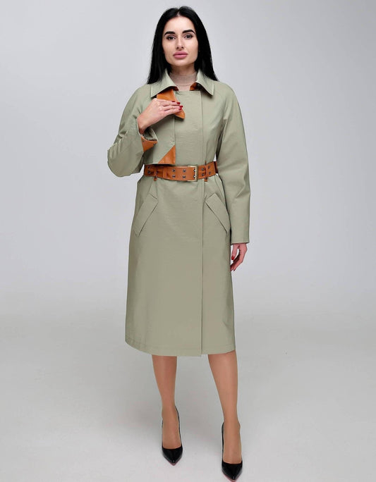 Vintage Style Women's Retro Trench Raincoat for Fall Spring Плащ В - 1295 МФ 102032 Тон 51 - FAVORITTI