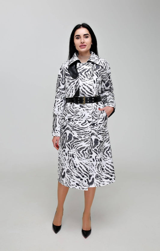 Vintage Style Women's Retro Trench Raincoat for Fall Spring Плащ В - 1295 Print Тон 101 - FAVORITTI