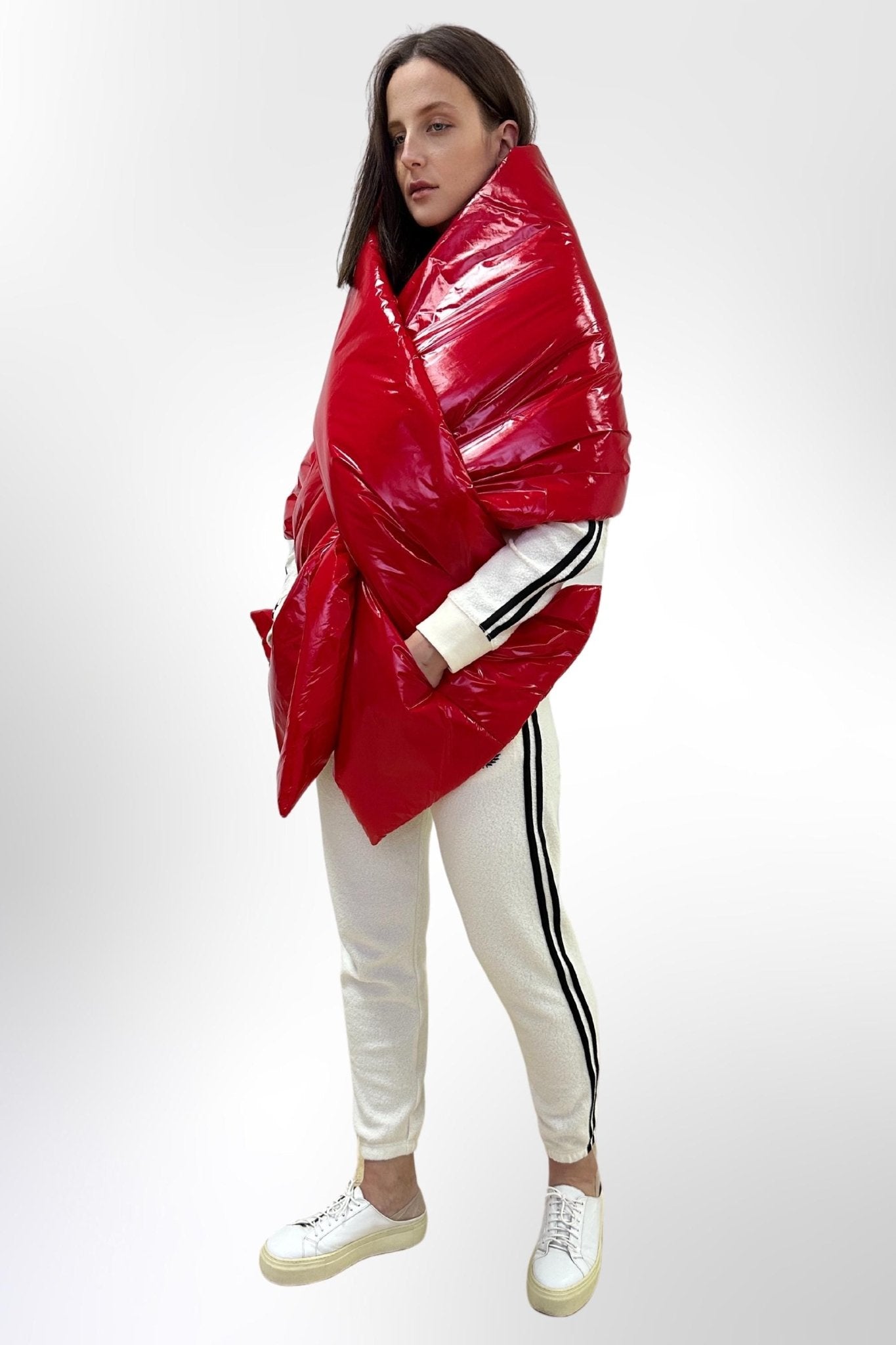 Women's Puffer Blanket Shawl Cape with Removable Belt Warm Gift Womens Clothing - FAVORITTI