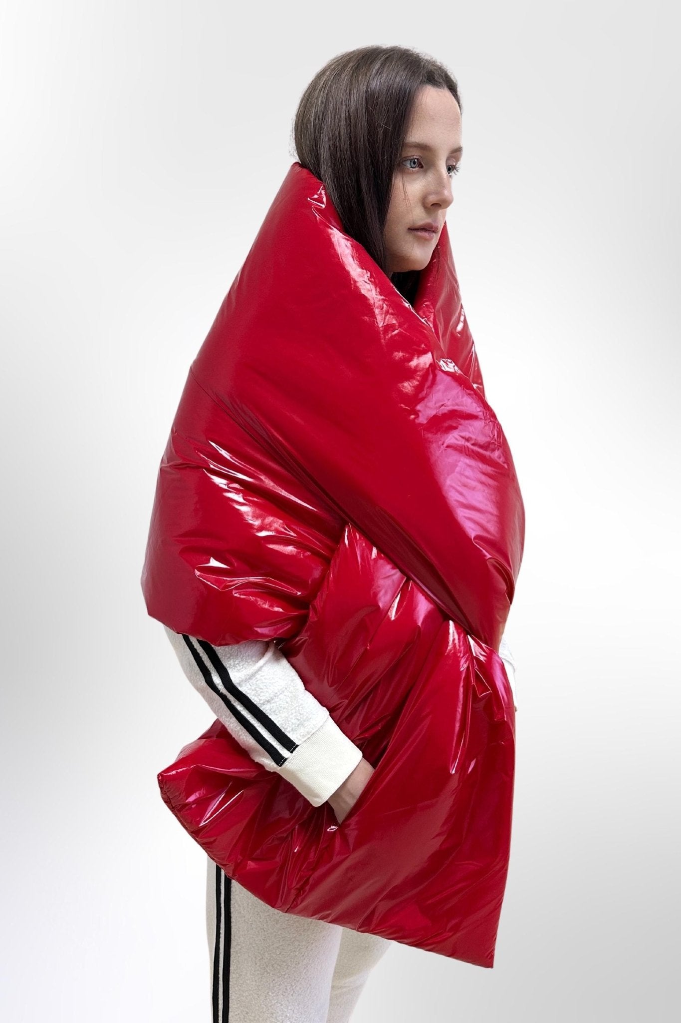 Women's Puffer Blanket Shawl Cape with Removable Belt Warm Gift Womens Clothing - FAVORITTI