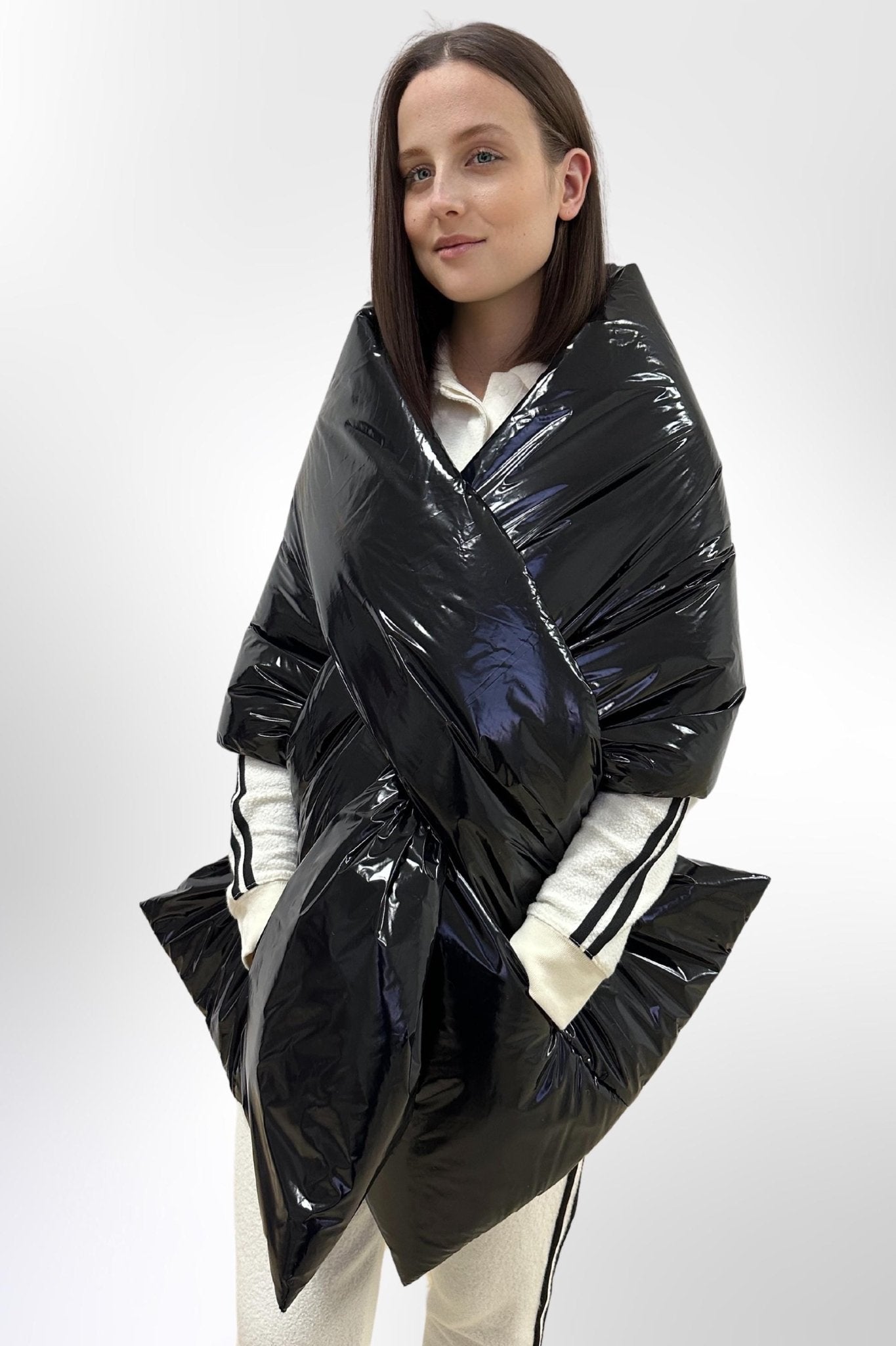 Women's Puffer Blanket Shawl Cape with Removable Belt Warm Gift Womens Clothing - FAVORITTI