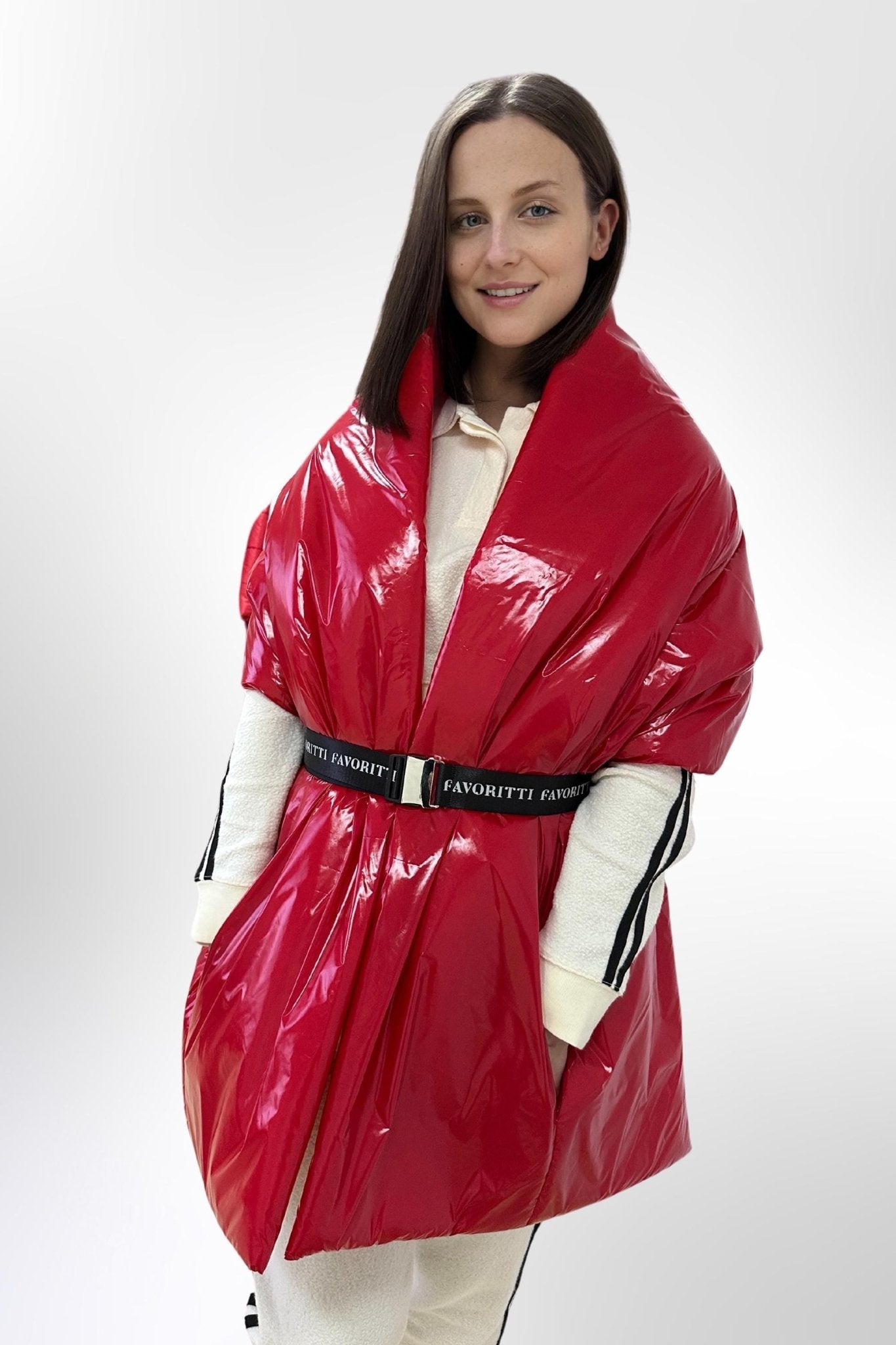 Women's Puffer Blanket Shawl Cape with Removable Belt Warm Gift Womens Clothing - FAVORITTI