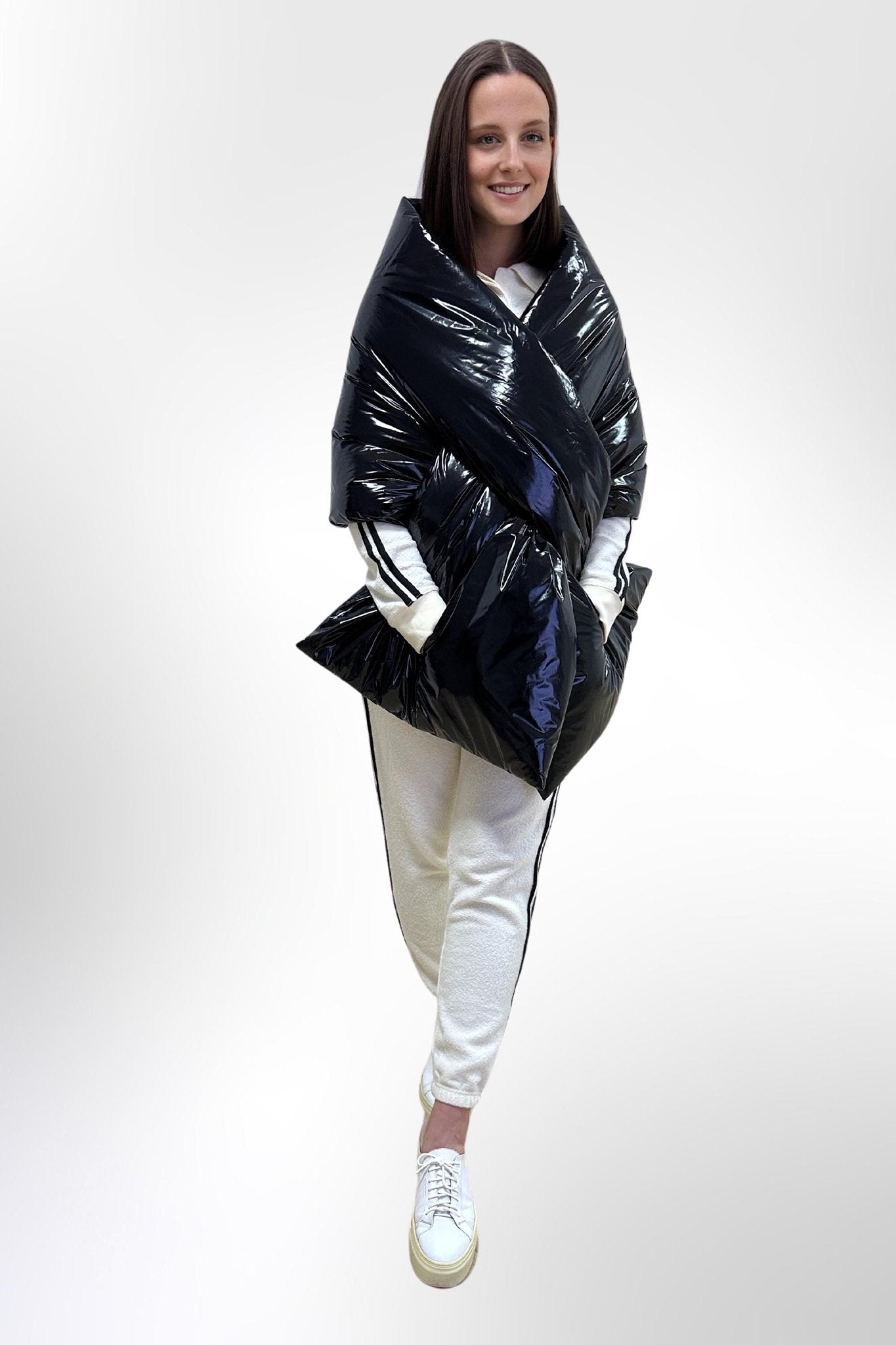 Women's Puffer Blanket Shawl Cape with Removable Belt Warm Gift Womens Clothing - FAVORITTI