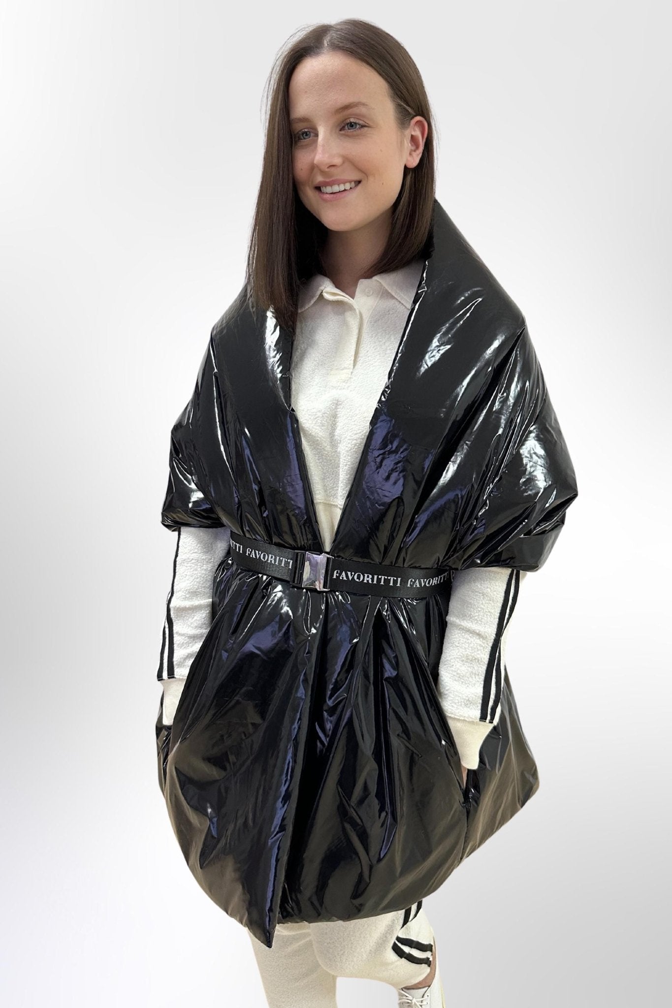 Women's Puffer Blanket Shawl Cape with Removable Belt Warm Gift Womens Clothing - FAVORITTI
