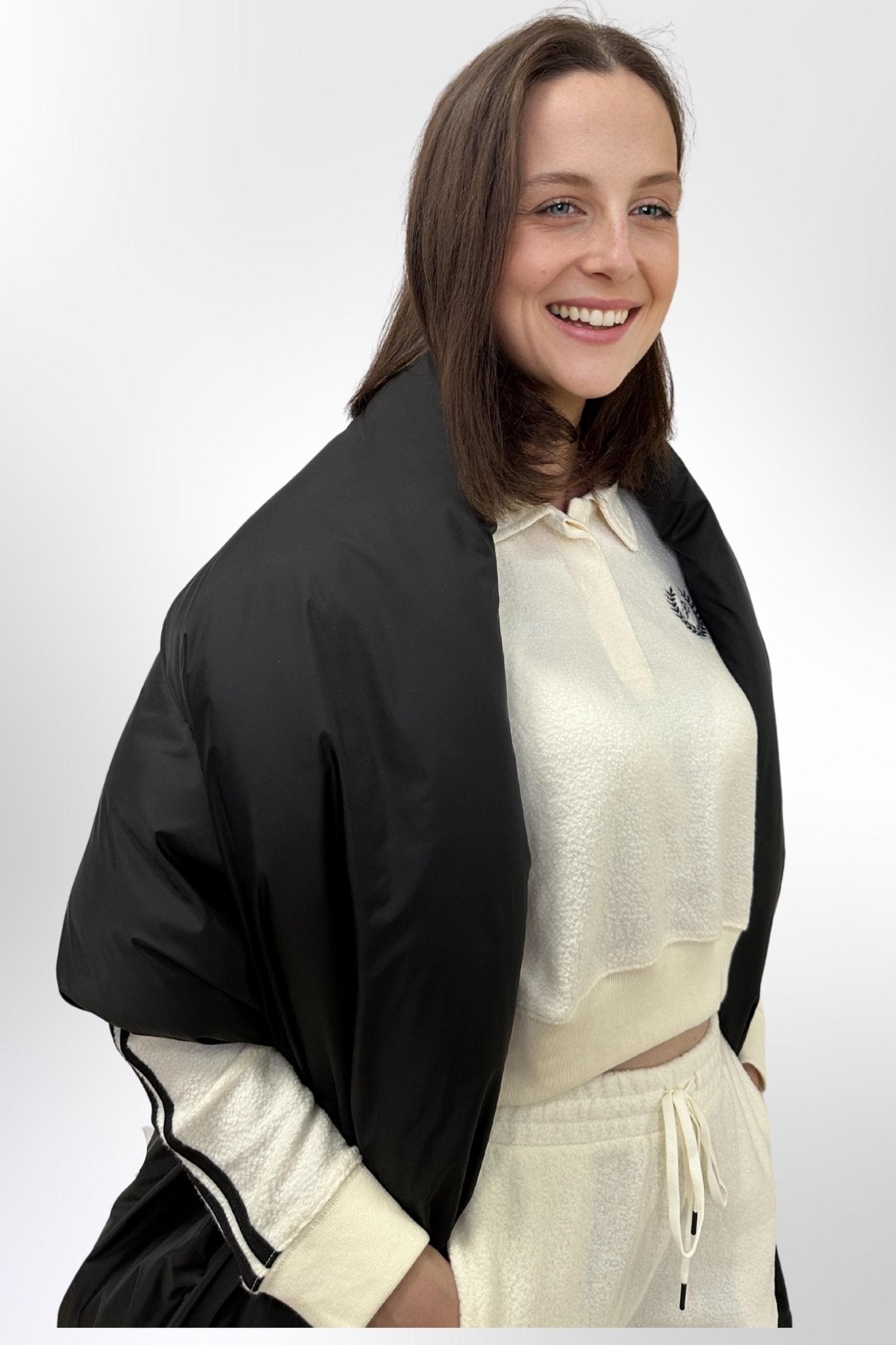 Women's Puffer Blanket Shawl Cape with Removable Belt Warm Gift Womens Clothing - FAVORITTI