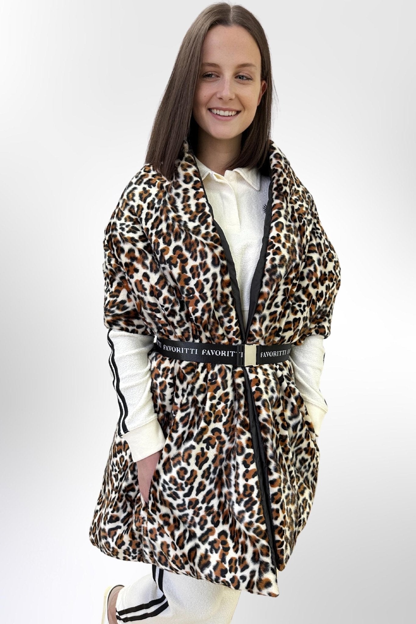 Women's Reversible Puffer Blanket Shawl Cape 20x85in with Removable Belt Warm Winter Gift Womens Clothing - FAVORITTI