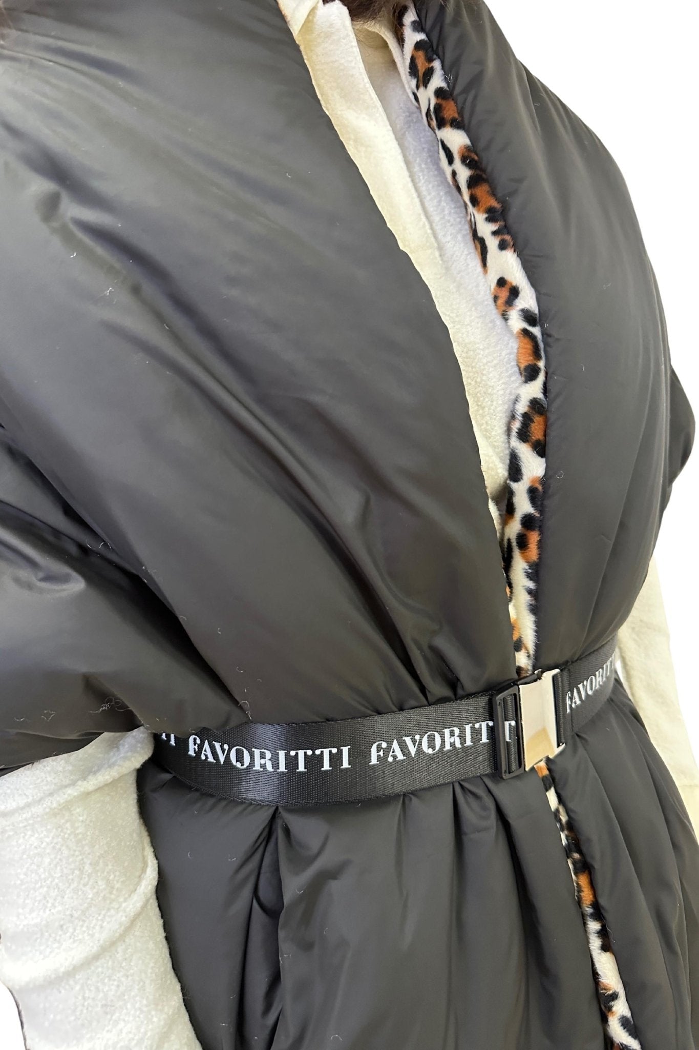 Women's Reversible Puffer Blanket Shawl Cape 20x85in with Removable Belt Warm Winter Gift Womens Clothing - FAVORITTI