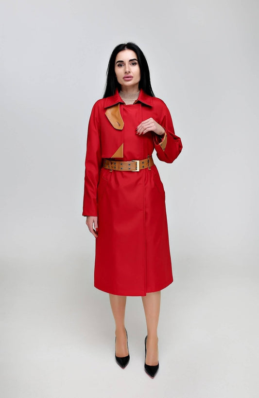Women's Trench Raincoat for Fall Spring Retro Vintage Style Плащ В - 1295 МФ 102032 Тон 10 - FAVORITTI