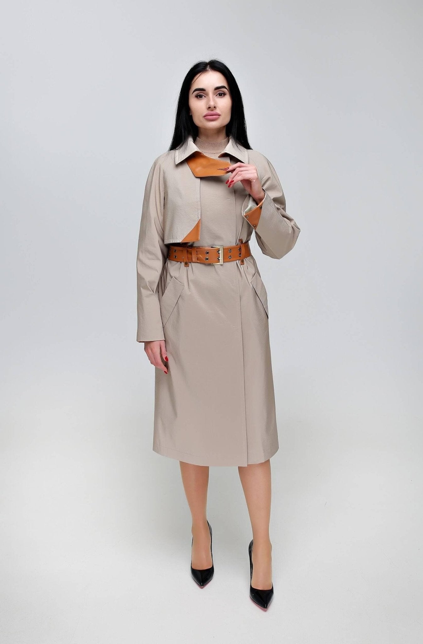 Women's Trench Raincoat for Fall Spring Vintage Style Плащ В - 1295 МФ 102032 Тон 66 - FAVORITTI