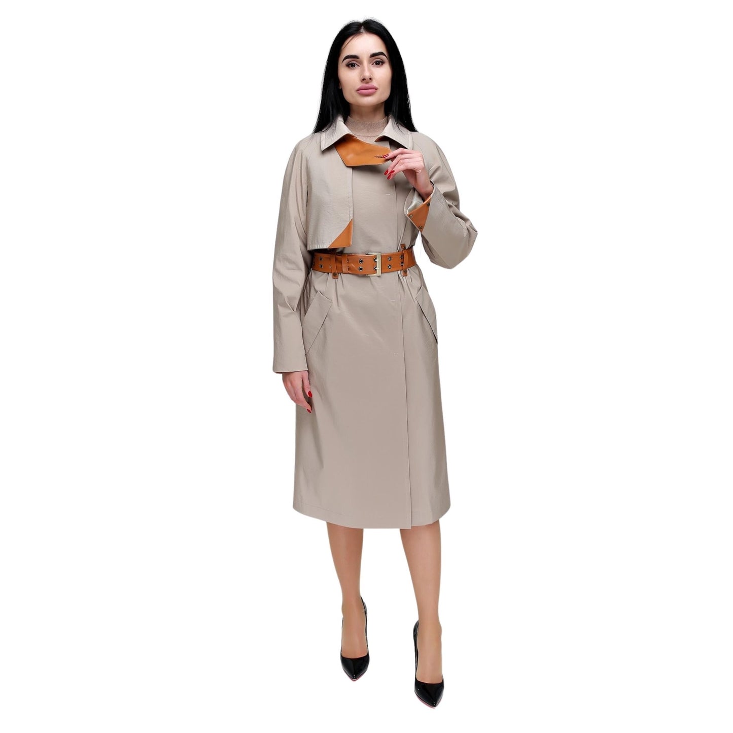 Women's Trench Raincoat for Fall Spring Vintage Style Плащ В - 1295 МФ 102032 Тон 66 - FAVORITTI