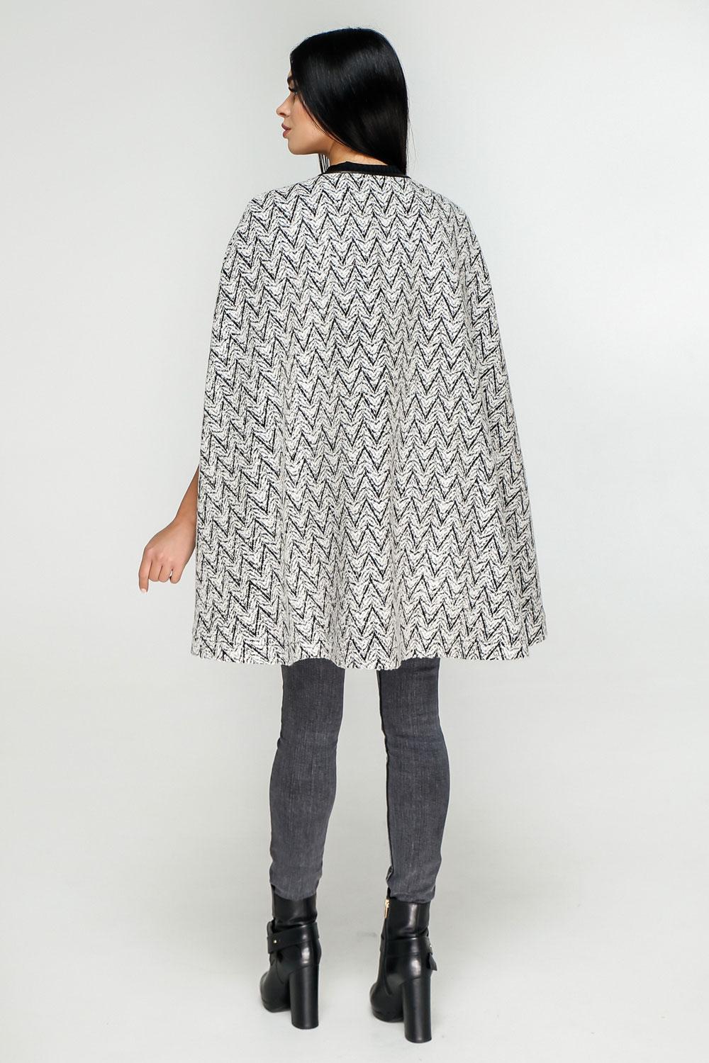 Wool Cape Women Loose Fit Cozy Stylish Oversized Coat Пончо В - 1176 AK 3074 B Тон 1 - FAVORITTI