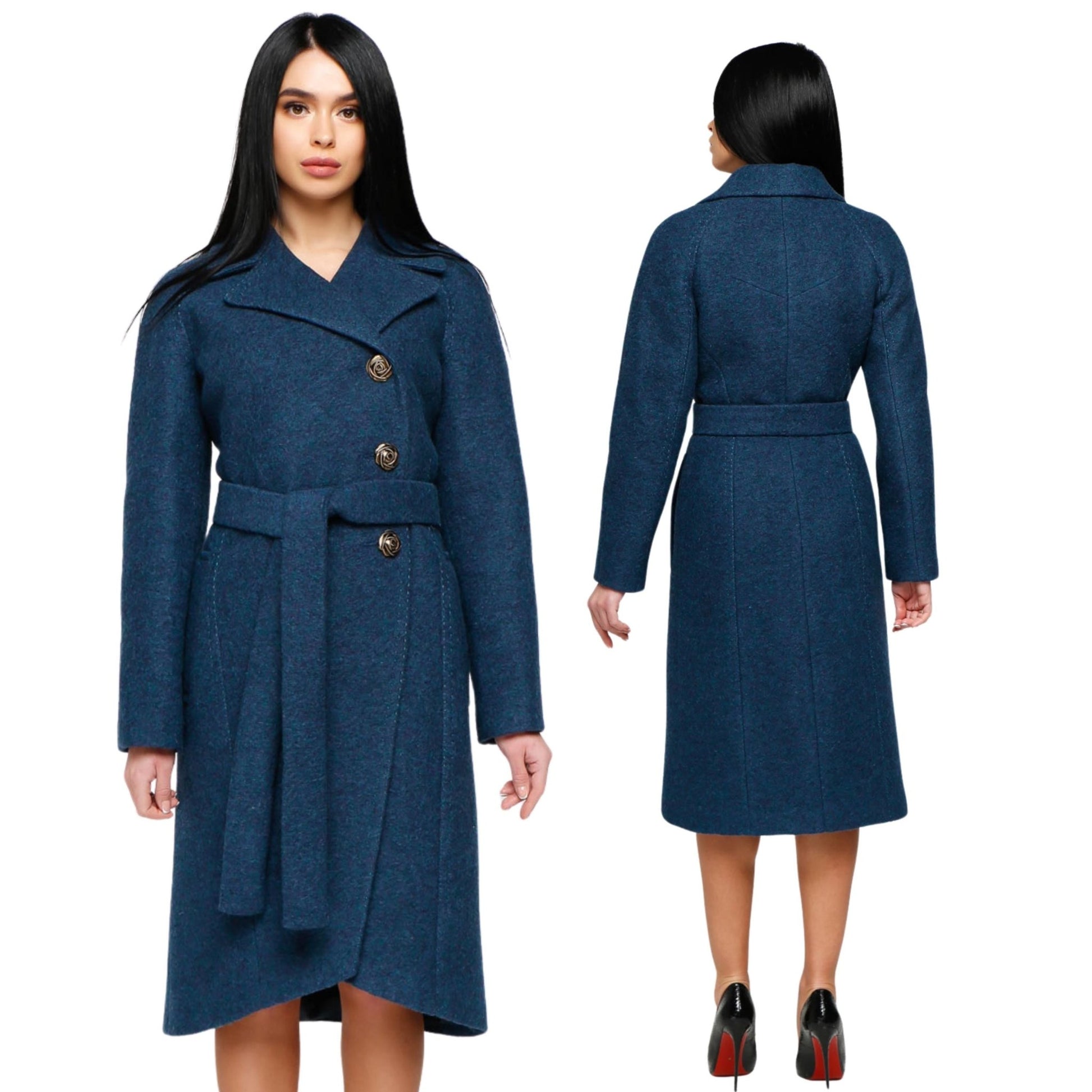 Wool Coat With Belt Lined Autumn Winter Overcoat Пальто В - 1179 Cost Тон 108 - FAVORITTI
