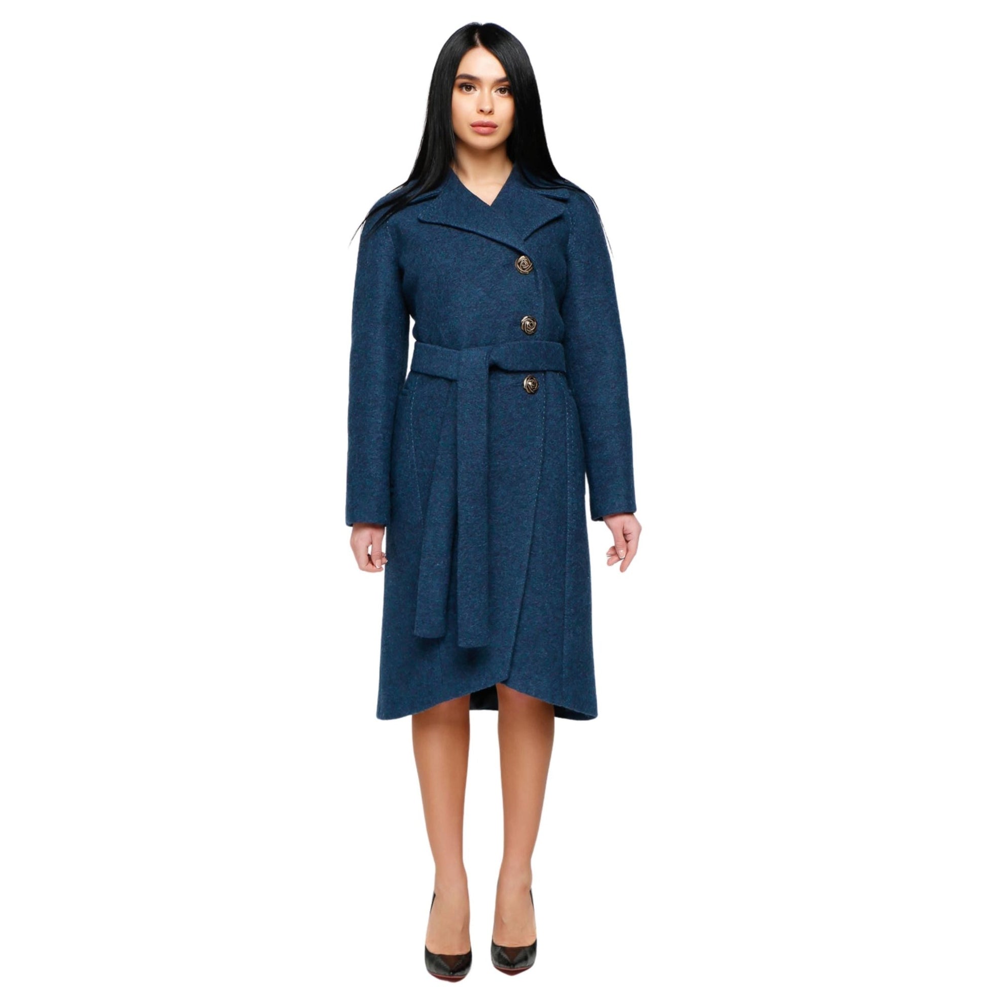 Wool Coat With Belt Lined Autumn Winter Overcoat Пальто В - 1179 Cost Тон 108 - FAVORITTI