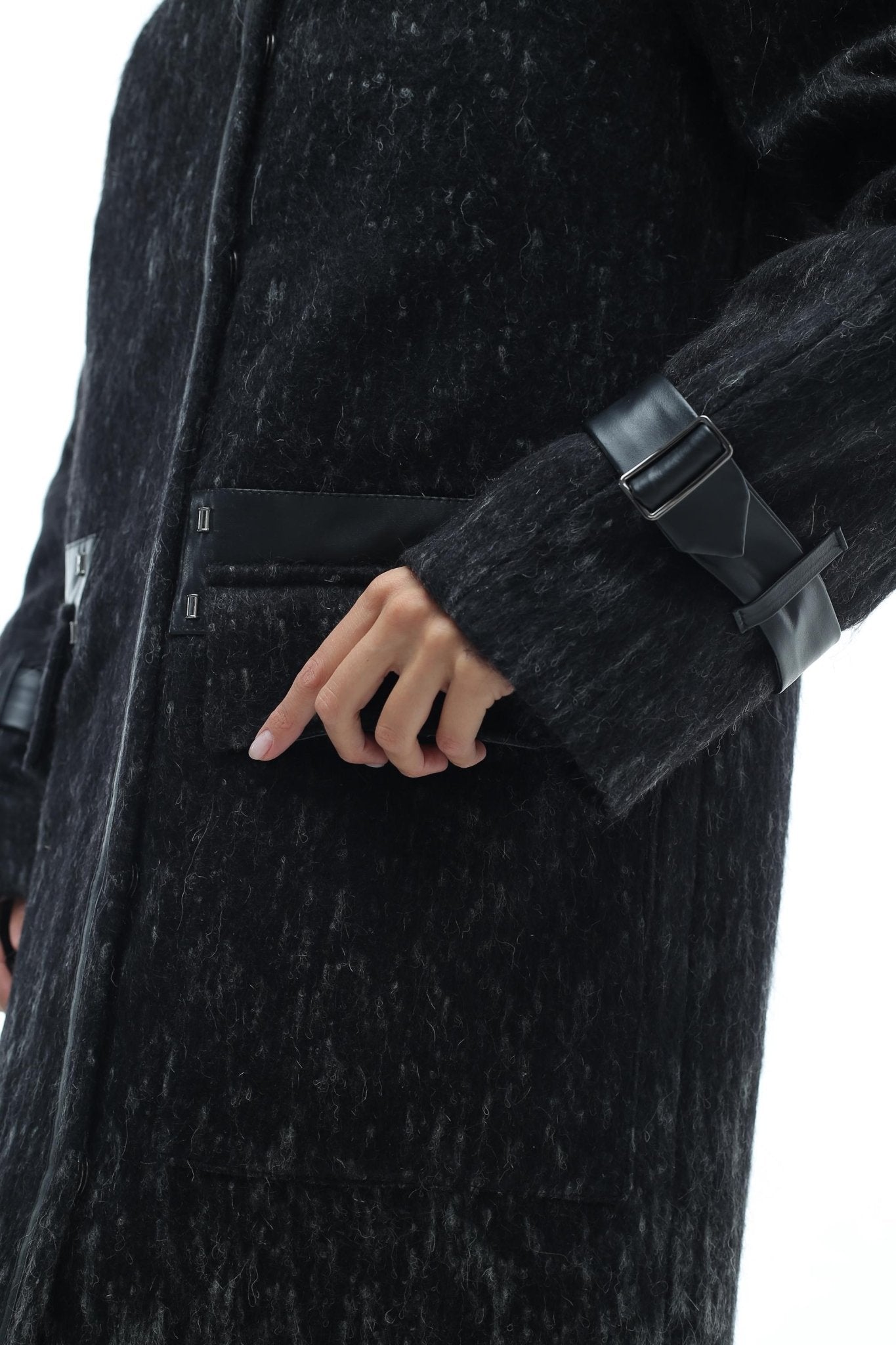 Wool Coat With Hood Patterned Textured Midi Outerwear Пальто П - 1290 Rumba 3 Тон 114 - FAVORITTI
