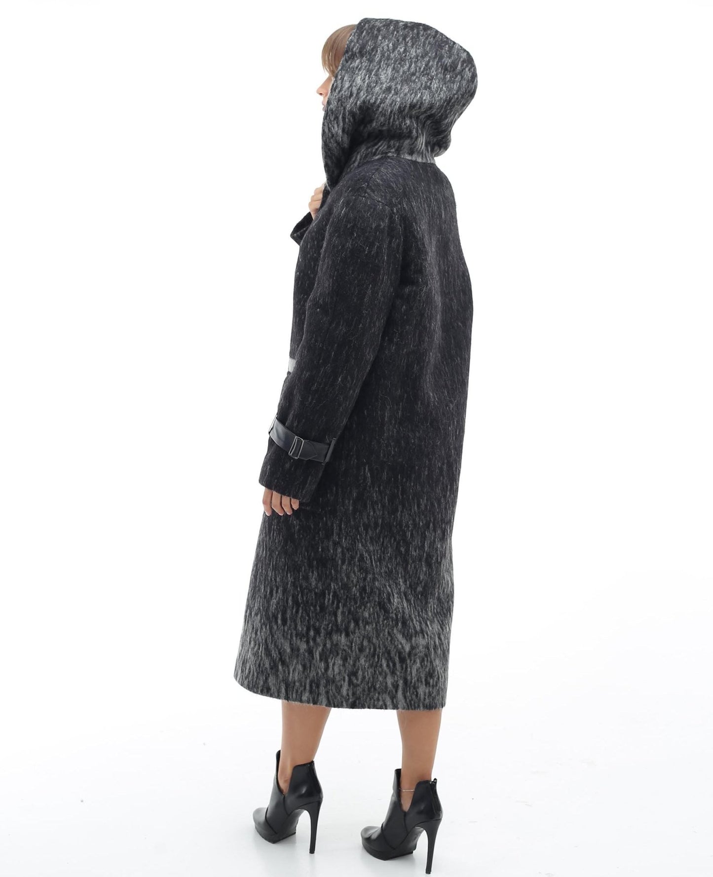 Wool Coat With Hood Patterned Textured Midi Outerwear Пальто П - 1290 Rumba 3 Тон 114 - FAVORITTI