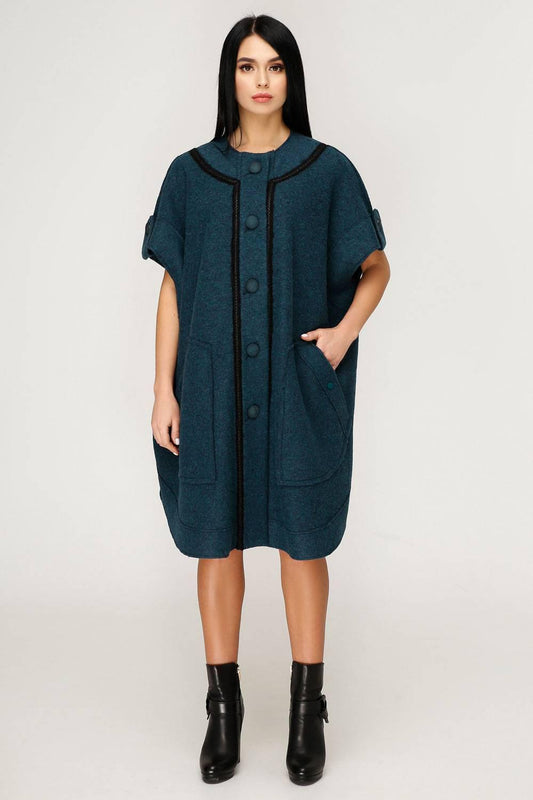 Wool Poncho Women Loose Fit Mid - Length Oversized Coat One Size Пончо В - 1185 Cost Тон 10 - FAVORITTI